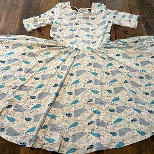 Dot Dot Smile size 8/10 girls Ballerina Twirl Dress New whales and narwhals